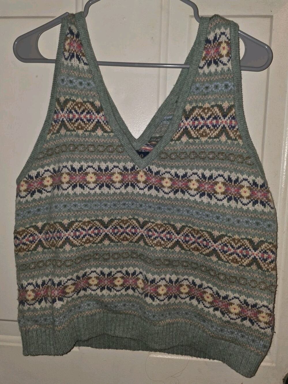 Ralph Lauren Fair Isle Sweater Vest Tank Top Wool Cashmere Size L Fair Isle Knit